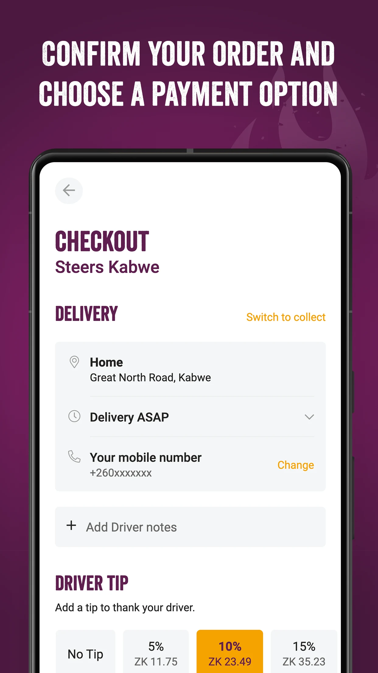 Steers Zambia screenshot